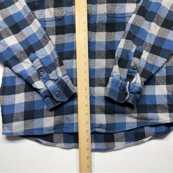 Orvis Men’s Flannel Shirt Jacket Shacket Blue Gray Button Up Lumberjack  Size L - Picture 5 of 8